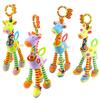 MAITA Lovely Giraffe Toy Infant Baby Kid Development Plush Giraffe Animal Handbells Rattles Handle Toy
