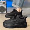 Lente herenschoenen nieuwe ademende werkschoenen heren trend veelzijdige platform sportschoenen casual zwarte canvas schoenen