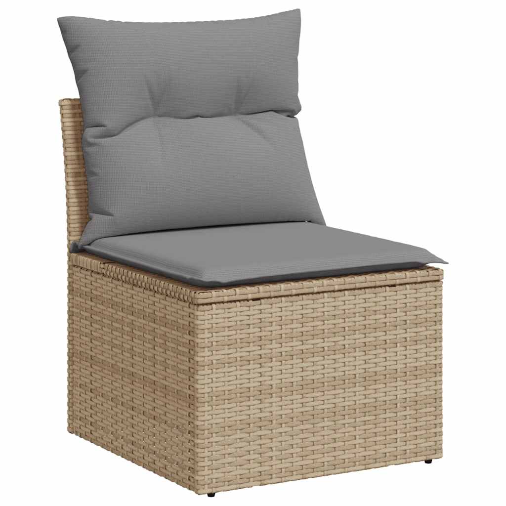 Vidaxl 6-Cz. Set di Mobili da Giardino con Cuscini, Beige, Polyrattan