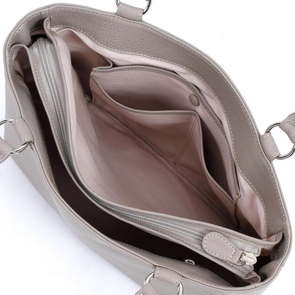 Shrink Material That Makes Scratches Less Noticeable Bag for A4 Size Sand Stitch 52901 [Kitamura] Semi-shoulder Y-1329 Women's Beige/White