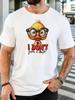 Nerdy Glasses Duck Slogan Print Unisexs Cotton Crew Neck Short Sleeve Tee Loose Casual Summer Comfort Daily Street Male Wear Top