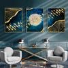 Ciel nocturne, lune dorée et oiseau, affiche sur toile abstraite européenne haut de gamme, peinture murale, paysage, décoration d'intérieur