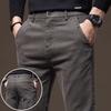 2024 Autumn/Winter Men's Thickened Slim Fit Casual Pants - Warm, Elastic, Straight, and Versatile for Business and Everyday Wear.