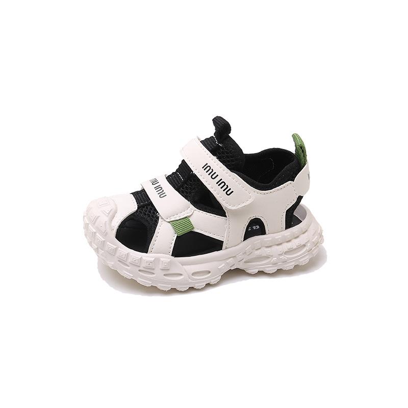 Children's Breathable Sandals Mesh Frame Shoes Boys' Sports Sandals Medium and Small Children's Anti-kick Bag Head Guard Toe Breathable Sandals
