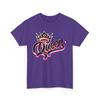 Queen Heavy Cotton Tee, Women's Graphic T-Shirt, King Crown Design Unisex T-Shirt