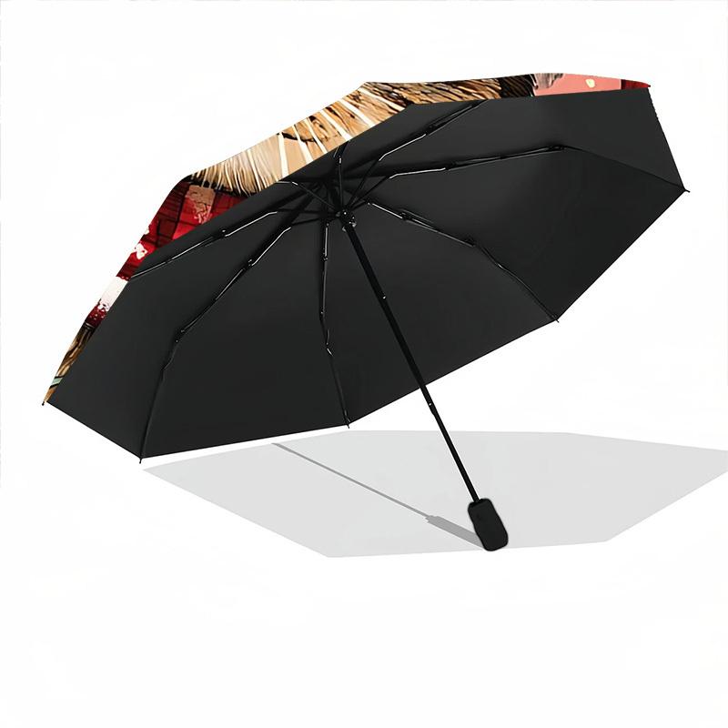 1pc Christmas Cat Open/Close Folding Umbrella, All- Portable Umbrella for & Men, Stylish Accessory (Holiday Gift) 8-Rib yy251213109