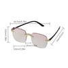Verloop Bril Dames Uv Bescherming Shades Zonnebril Eenvoudige Dames Vierkant Randloos Bril