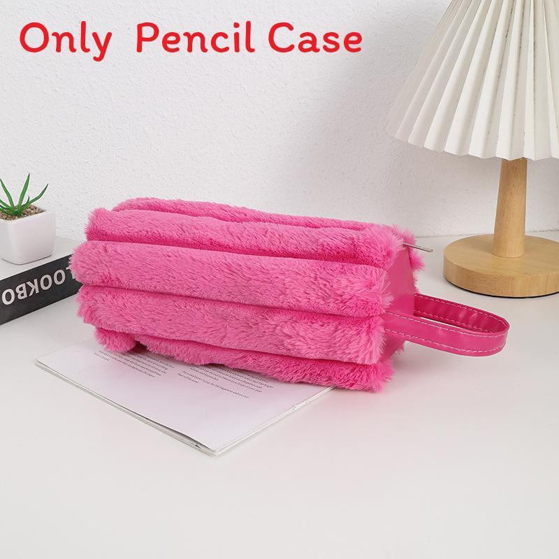 Minimalist Korean Style Stationery Box With Soft Plush Material For Women