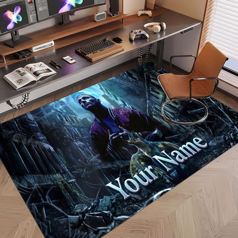 Custom Name Crystal Velvet Rug,Kontra K Comfortable Anti Slip Floor Mat For Room Decoration