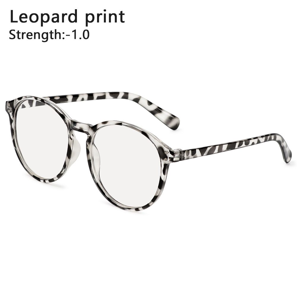 Round Frame UV Protection Myopia Glasses Anti Blue Light Vintage Eyeglasses Flat Mirror Eyewear