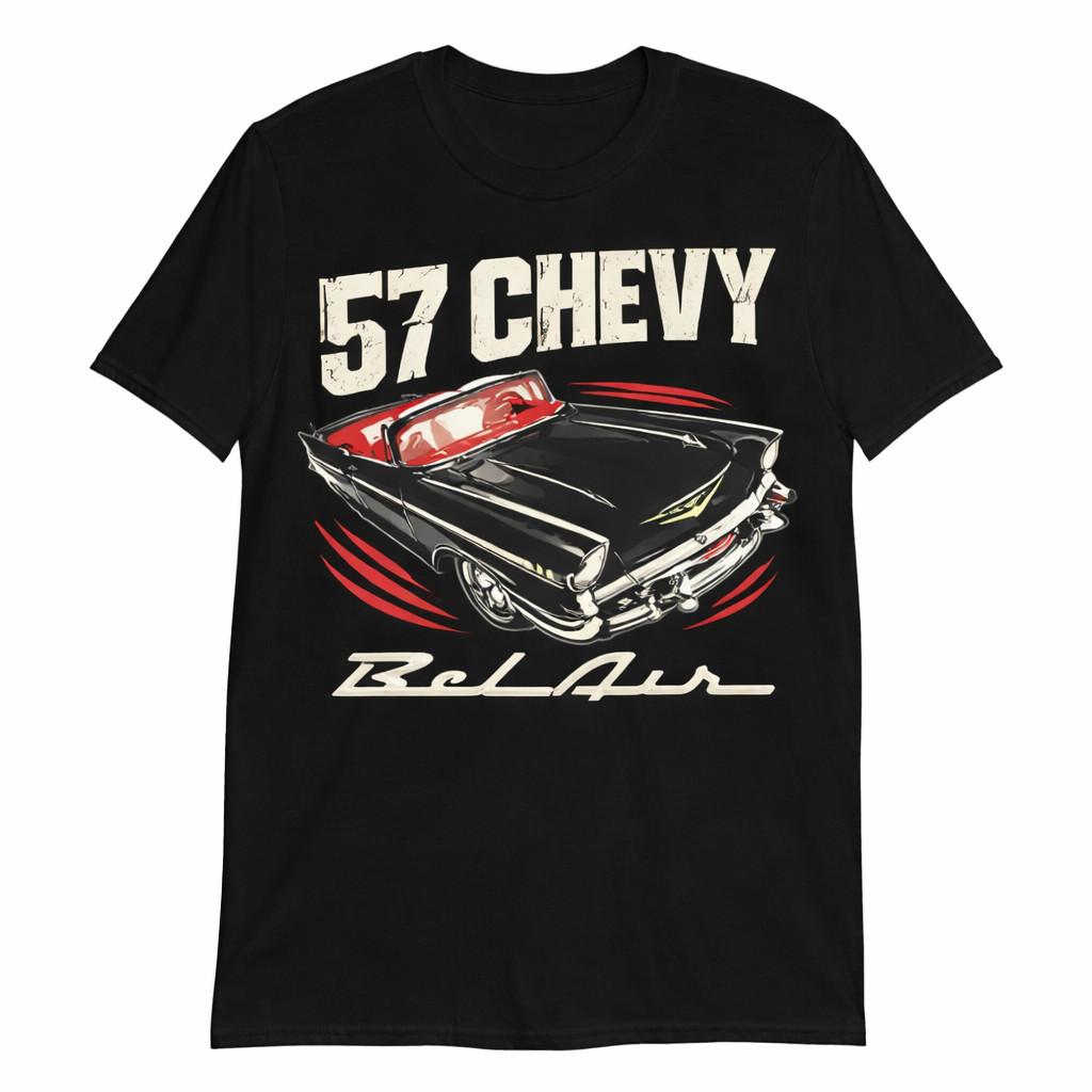 57 Chevy Bel Air Cabrio Antik Klassischer Stil Grafik Unisex T-Shirt