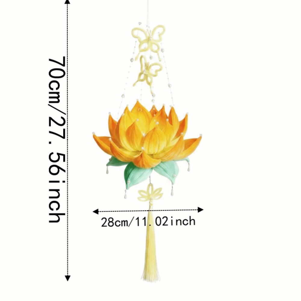 DIY Material Kit Handmade Lotus Lantern Luminous Glowing Flower Lamp Chenille Stems Eco-Friendly Handheld Light Cosplay Props