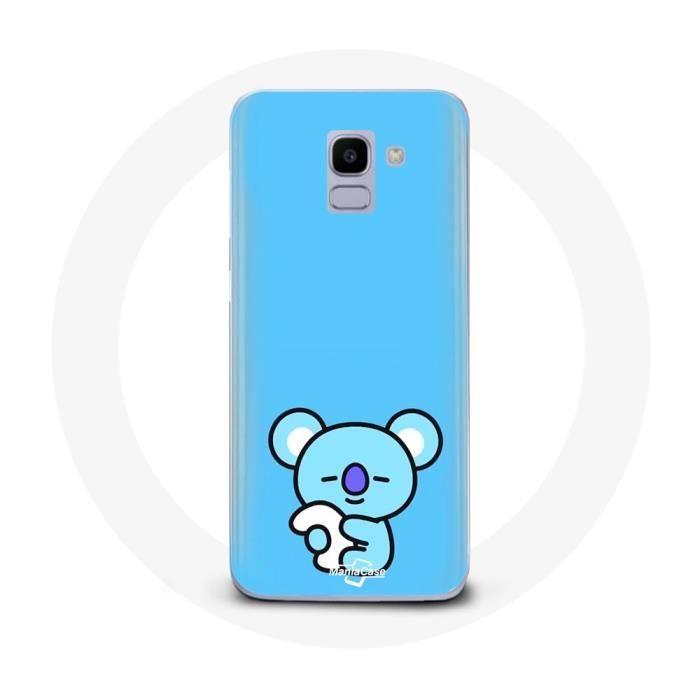 Case for Samsung Galaxy A8 2018 Bangtan BTS BT21 Koya RM Blue Background