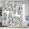 Luxury Black White Paisley Shower Curtain for Bathroom Decor 72 X 84 Inches Heavyweight Fabric Waterproof Home Accents