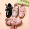 Dziewczęce skórzane buty Wiosna i Jesień Nowa Koreańska wersja butów księżniczki Duże dziecko Czarne miękkie podeszwy Oddychające pojedyncze buty w stylu brytyjskim