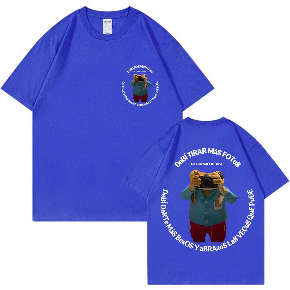 Bad Bunny Debi Tirar Mas Fotos DTMF Print T-shirt Men Women Fashion Hip Hop Popular T-shirts Loose Cotton Casual T Shirt