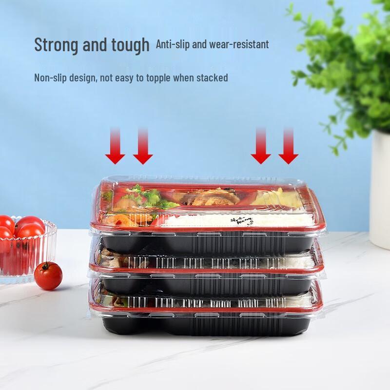 Disposable 5-Compartment Meal Prep Containers