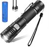 La Derecha LED Alto 1600 Zoom Súper USB Aleación de Aluminio Práctica PSE 2000mAh Batería de Litio 1 Linterna y 1 [Tamaño Justo] Linterna de Grado Militar,