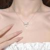 Flash Diamond Bow Halskette Schmuck Damen leichtes Luxustemperament süßes Mädchen Edelstahl Schlüsselbeinkette