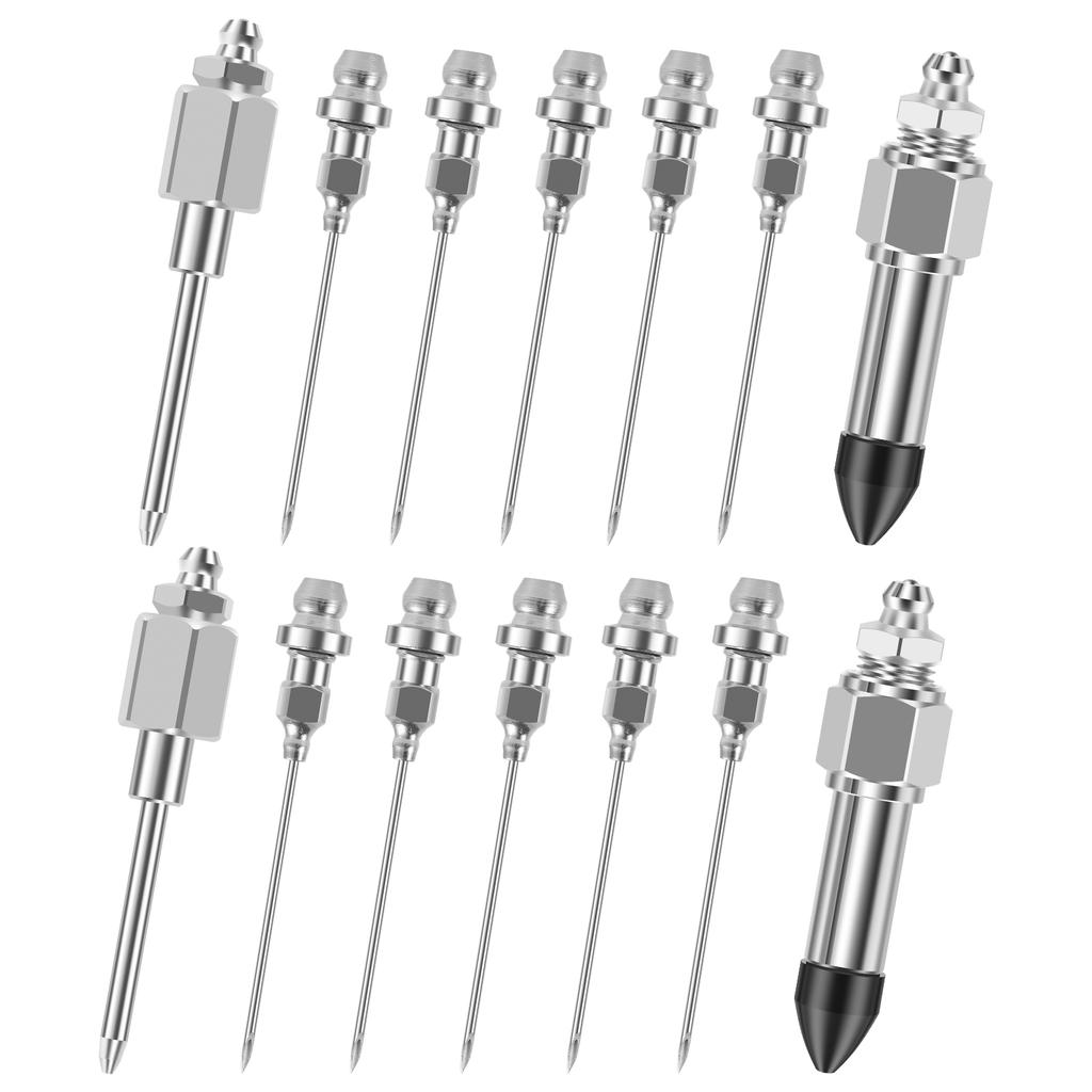 7/14Pcs Grease Needle Accessory Set Anti Leaking Solid Machinery Grease Nozzles Removable Detachable Greases Needle Adapter