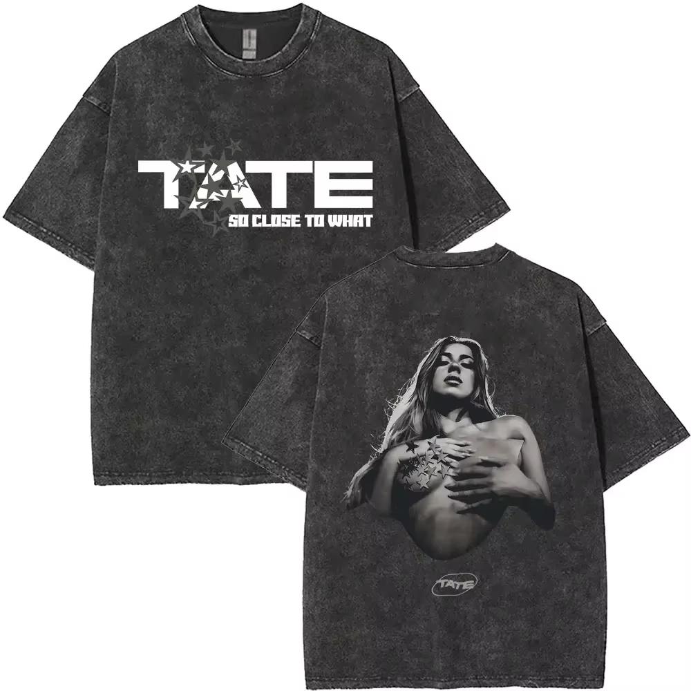 Tate McRae Si Près De Ce Que Je Pense Que Tu Sais Ce Que C'est T-shirt Lavé Vintage Hommes Femmes Miss Possessive T-shirts de Tournée