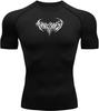 Grafisk Metalldesign Svart Kompressionsskjorta för Män Gym Fitness Träningsprestanda Sportkläder Gymkläder