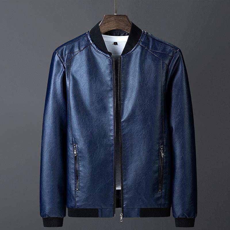 Large Size Retro Men's Leather Jacket Men's Spring and Autumn Motorcycle Casual Jacket Men's
