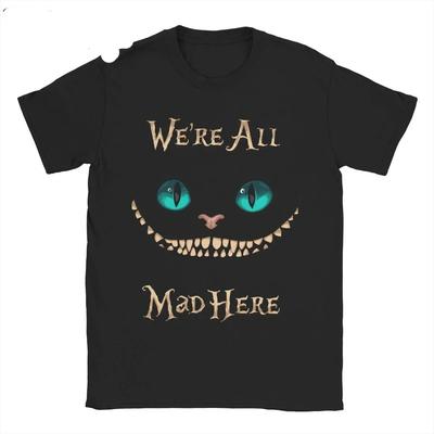 Womens Alice In Wonderland Cheshire Cat TShirt Clothes Crazy Sleeve Crew Neck Tee Shirt Summer Top Harajuku Short Sleeve Casual
