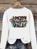 (Asian Size) lovely coffee style Christmas new year Graphic Tee Women autumn winter Casual Fashion Top Clothing Print T Shirt Long Sleeve T-shirts
