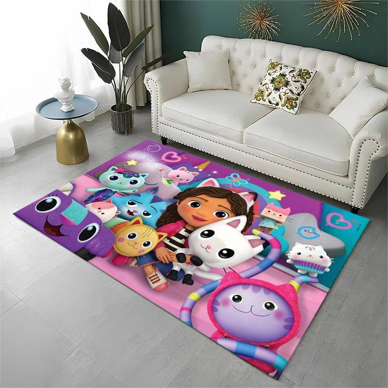 Cartoon Gabby Dollhouse Girl Carpet Rug for Playroom Bedroom Living Room Sofa Home Decor,kid Area Rug Non-slip Floor Mat Gift