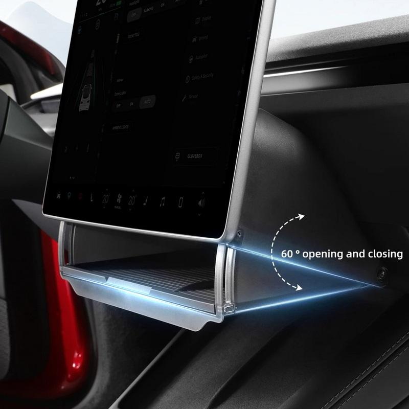 För Tesla Model Y Juniper 2025 Model 3 Highland 2024 Dold Förvaringslåda Under Skärmen Bakom Skärmen Mittkonsol Organizer Fodral