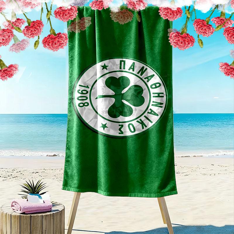 Panathinaikos FC Print Beach Towel, Large Soft Quick Dry Towel for Beach Camping Swimming