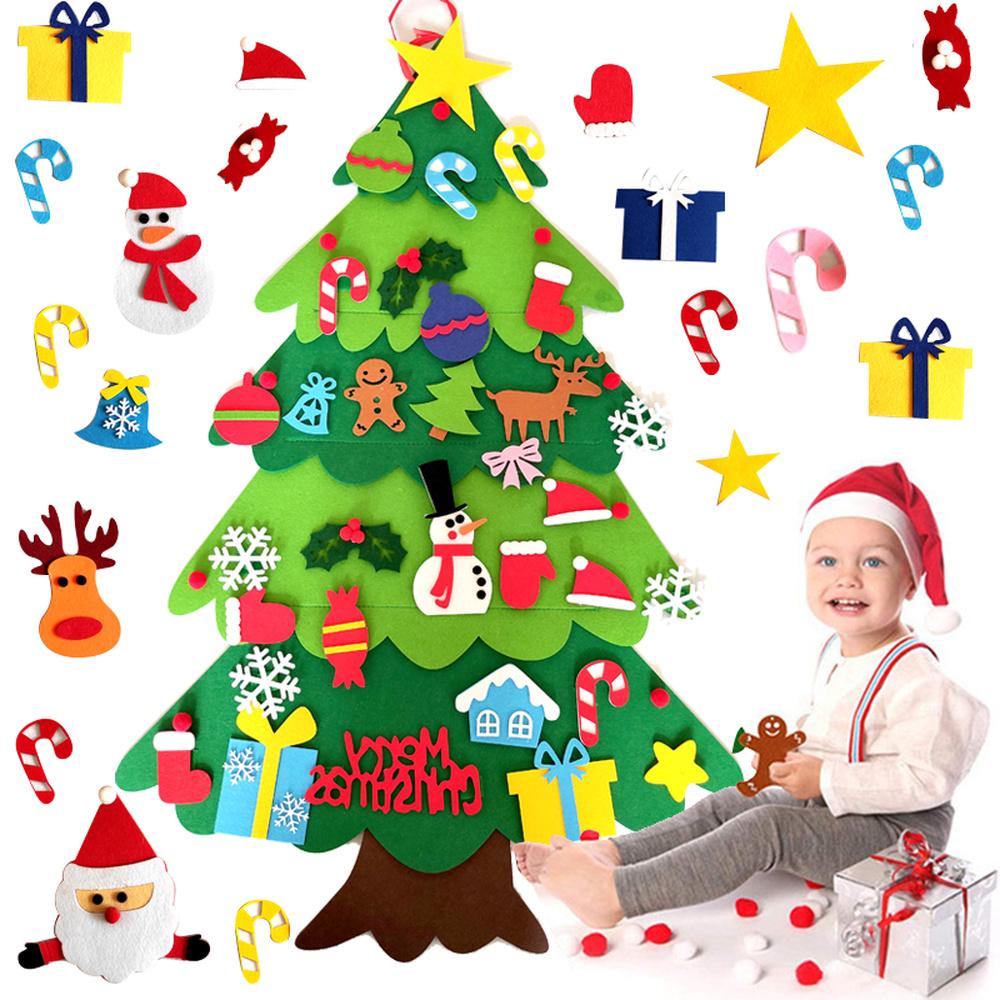 DIY Filz Weihnachtsbaum Weihnachtsdekoration für Zuhause Navidad 2022 Neujahr Weihnachtsschmuck Weihnachtsmann Weihnachten Kindergeschenke