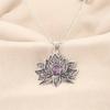 Vintage Amethyst Gemstone 925 Sterling Silver Handmade Flower Necklace Pendant CP-23-9