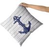 Nautical Throw Pillow Cover Set of  Navy Blue Anchor Cushion Covers Home Decorative Pillow Case for Sofa Couch Bed Office Car
