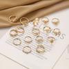 16Pcs Bohemian Vintage Geometric Ring, Opal Ring, Hollow Joint Ring