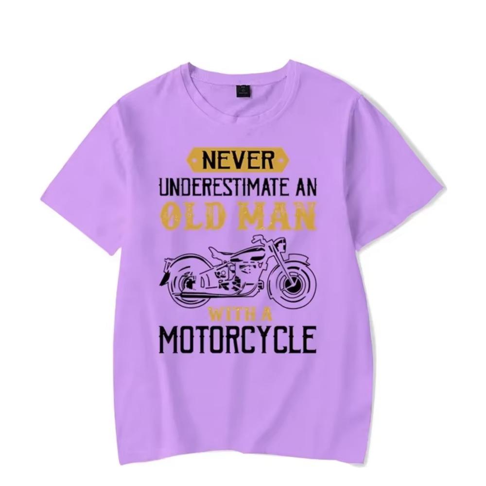 Ne sous-estimez jamais un vieil homme avec un t-shirt graphique de moto T-shirt drôle T-shirt de mode T-shirt Harajuku T-shirt surdimensionné pour hommes T-shirt de marque