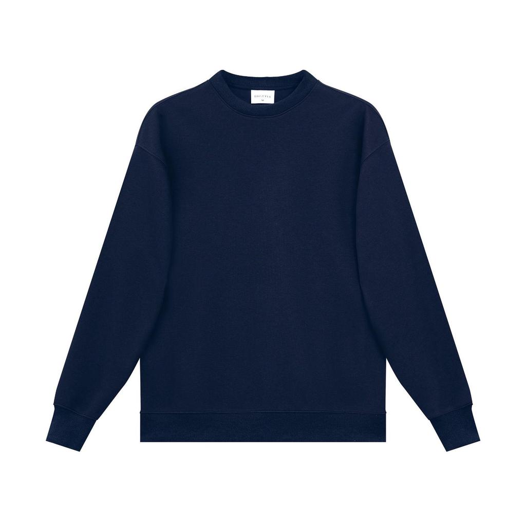 Japanisches Baumwollmischung Schwergewicht Unisex Sweatshirt - Trendiger Rundhalsausschnitt, Überschnittene Schultern, Lockerer Schnitt, Lässiges Vielseitiges Oberteil
