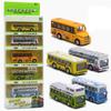 1/60 slitinový model minibusu s vytahovacím zadním okrajem, hračka turistického autobusu s vysokou simulací, dárková sada