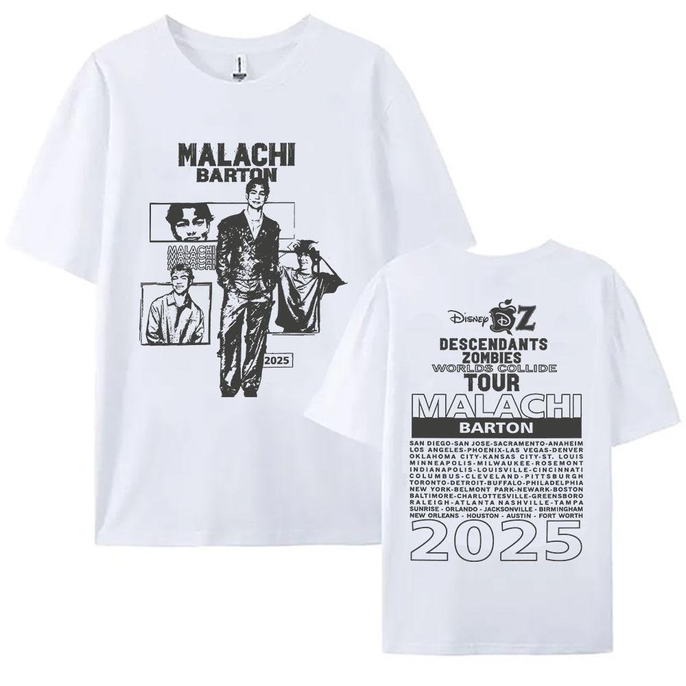 Malachi Barton Magliette Grafiche Zzombies Worlds Collide Tour 2025 T-shirt Manica Corta Cotone Maglietta Femminile Streetwear Maglietta Donna