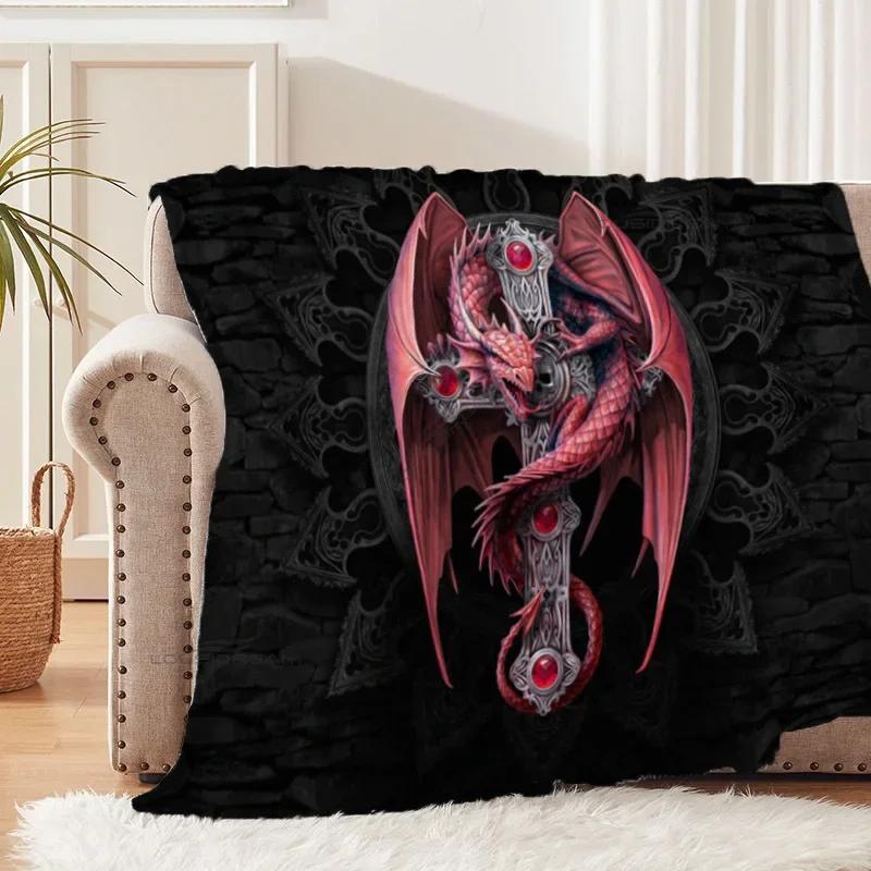Cartoon Dragon Art Patterns Blanket Animals Flannel Blanket Cosy Lazy Couch Cover Blanket Super Soft Sheet Mattresses
