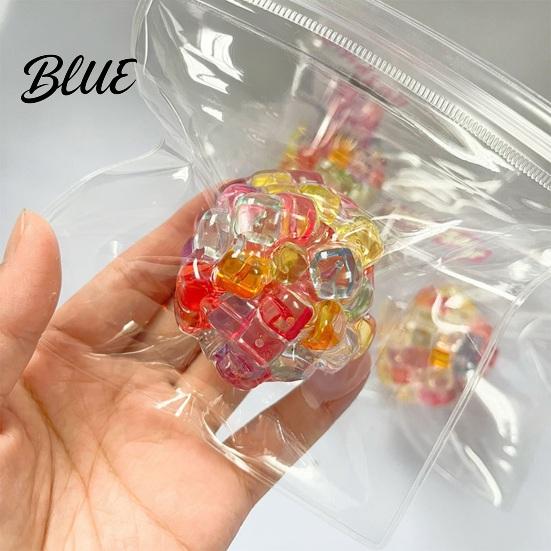 Tactile Stimulation Ball 2/3/5Pcs Bead Filled Stress Anxiety Relief Beaded Squeeze Colorful Toy Portable Travel Soft TPR Textured Sensory Fidget