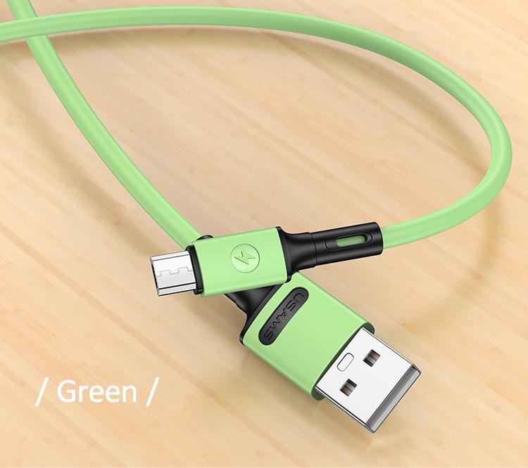 Kabel microUSB USAMS 1m Szybkie ładowanie Zielony
