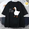 Peace Was Never An Option Prints Men T-Shirt Funny Ducks Short Sleeve Cotton Tee Casual Loose Tops Women Man T Shirts Clothing
