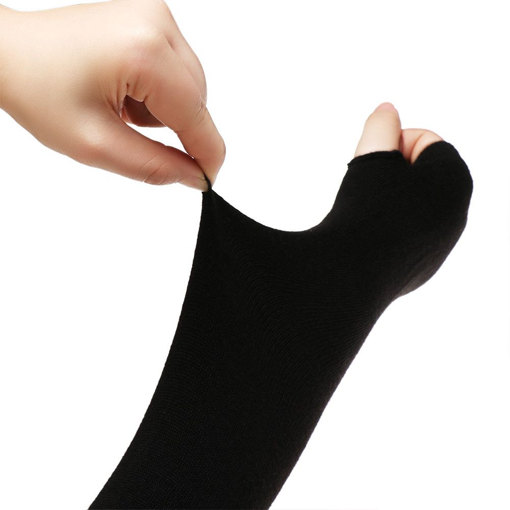 Soft Striped Arm Cover Long Sleeve Knitted Gloves Wristband Fingerless Long Glove Elbow Mitten