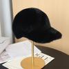 Ladies' Hats New-style Faux Mink-fur Autumn Winter Baseball Cap Warm Faux Mink-fur Unisex Fashion Adjustable Peaked Cap with Short Brim