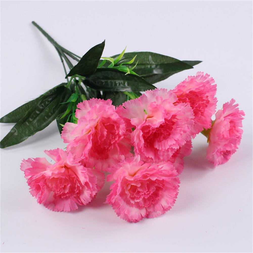 Lifelike and Durable 10 Head Silk Carnation Artificial Flowers for Festivals