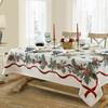 Christmas Tablecloth Winter Snowman Xmas Tree Wreath Design Rectangle Tablecloths Washable Fabric Table Cover for Dining Holiday Parties Decor