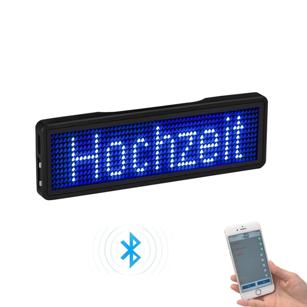 Bluetooth LED Digital Badge Insignia DIY Programmable Led Sign Scrolling Message Board Rechargeable Mini LED Display Name Tag