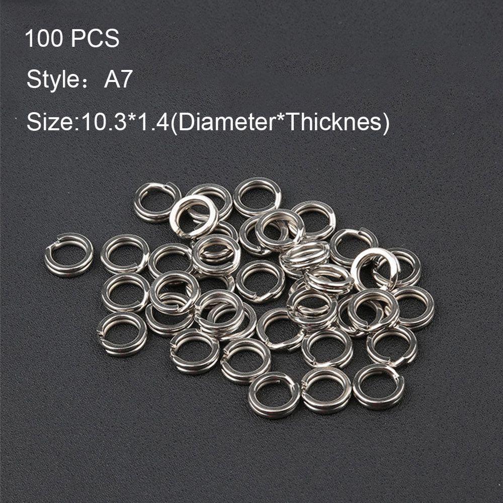 100PCS Lot High Quality Durable Fishing Split Rings Swivel Snap Stainless Steel Fish Connector